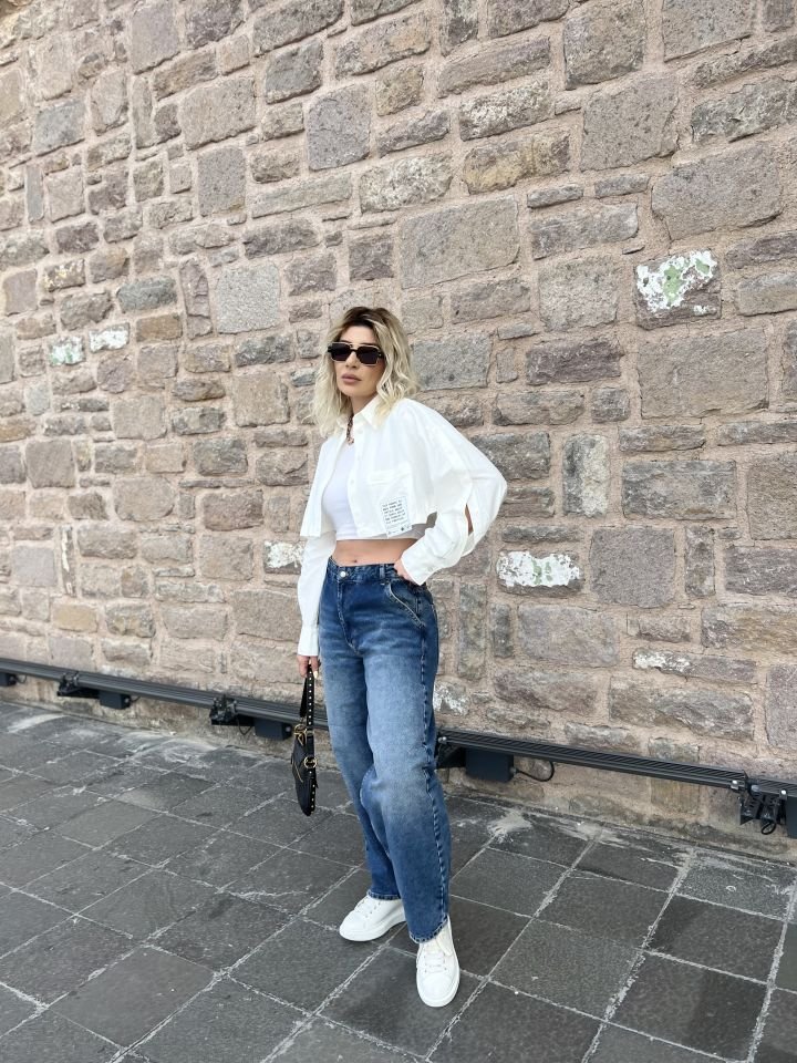 Koyu Lacivert Baggy Jean