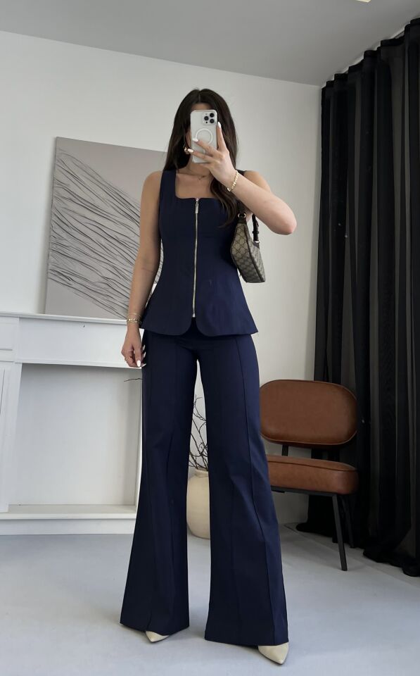 Gabardin Fermuarlı Kot Takım