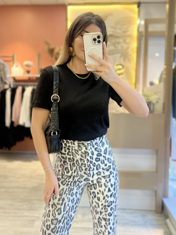 Siyah Basic Bisiklet Yaka Tişört
