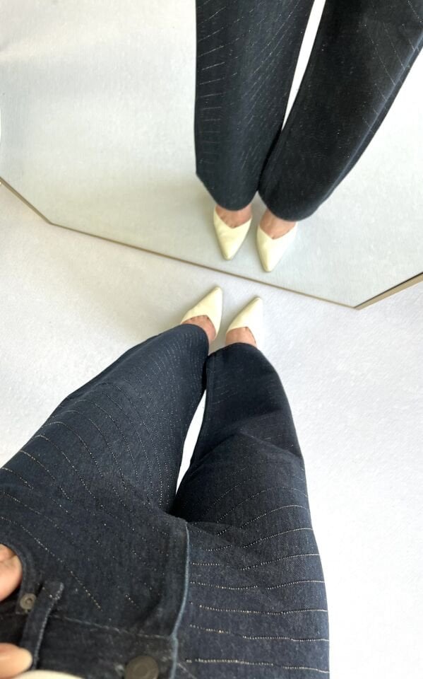 Zr Komple Taşlı Geniş Paça Jean XS
