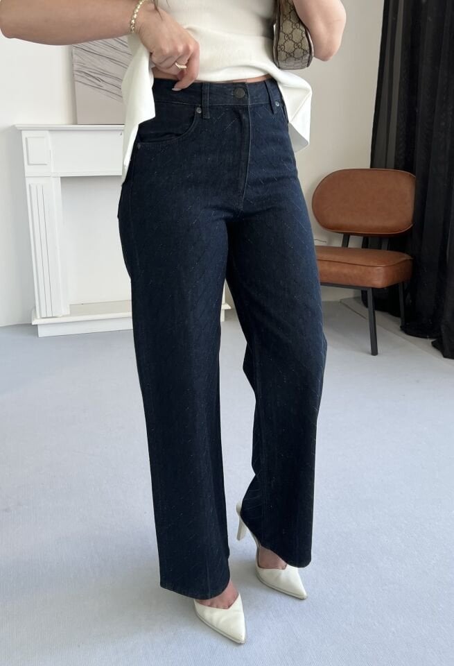 Zr Komple Taşlı Geniş Paça Jean 3XL