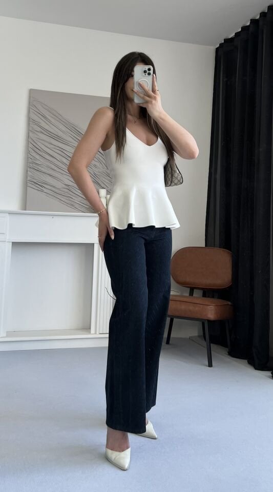 Zr Komple Taşlı Geniş Paça Jean 3XL