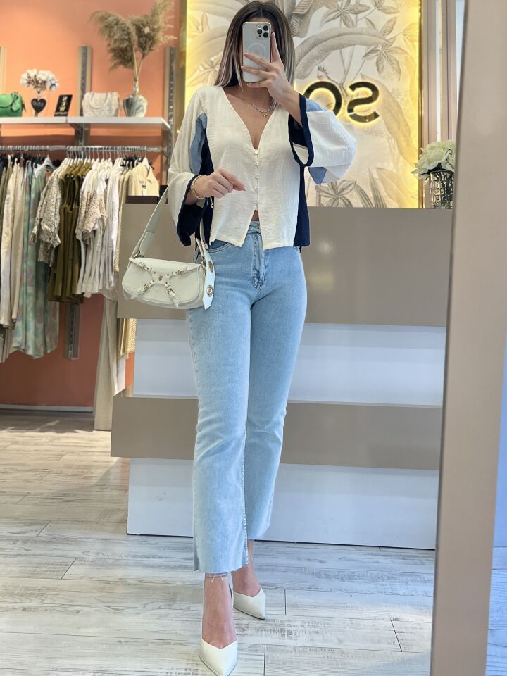 Flare Kesim Buz Mavisi Jean