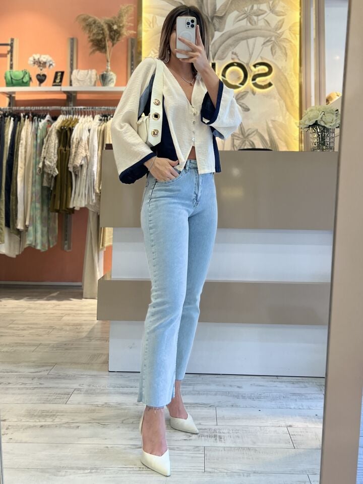 Flare Kesim Buz Mavisi Jean
