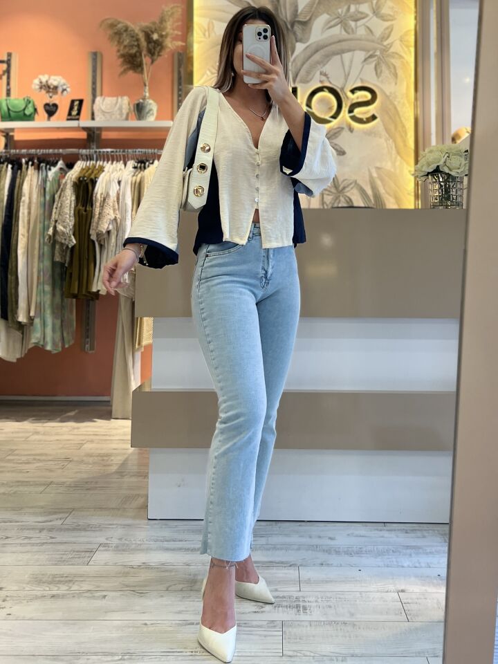 Flare Kesim Buz Mavisi Jean