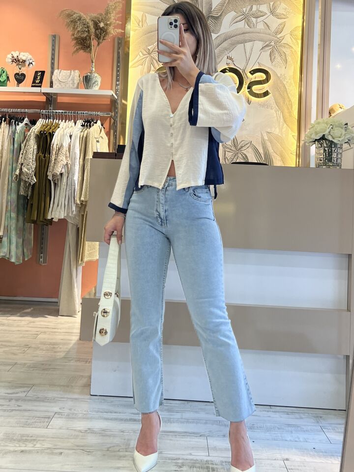 Flare Kesim Buz Mavisi Jean