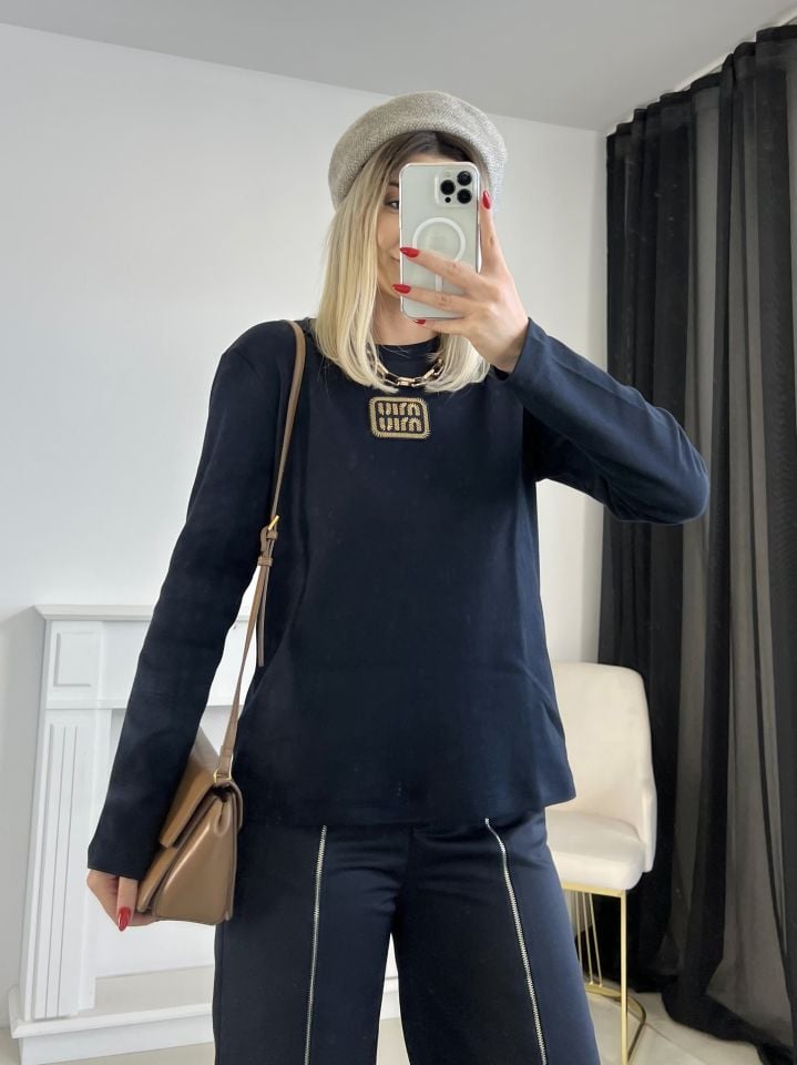 Orj Marka Nakış Detay Sweatshirt