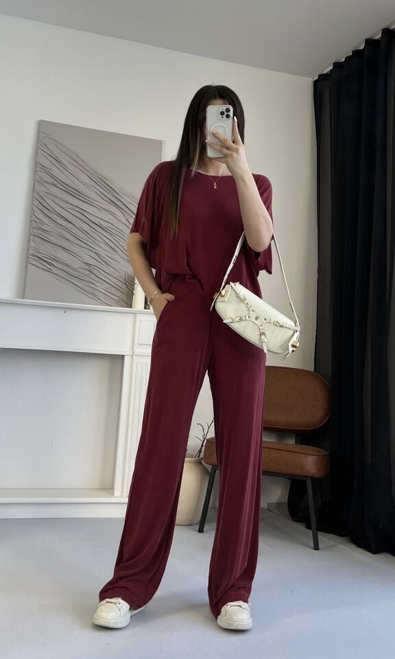 Orijinal Marka Modal Bordo Takım