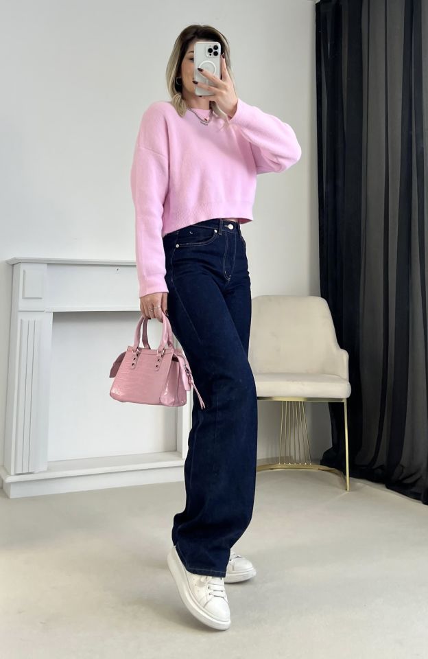 Koyu Lacivert Straight Jean