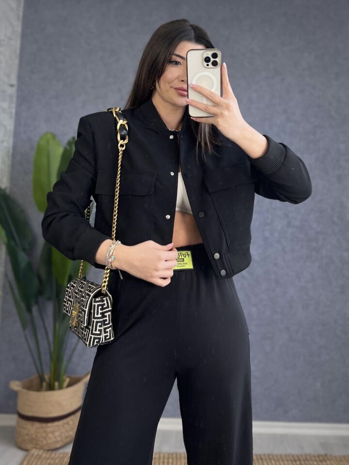 Siyah Bomber Ceket