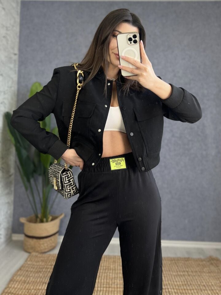 Siyah Bomber Ceket
