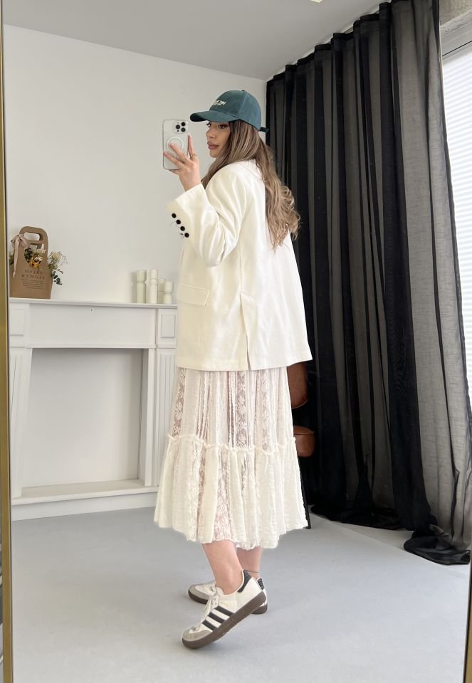 Organik Keten Ekru Blazer Ceket