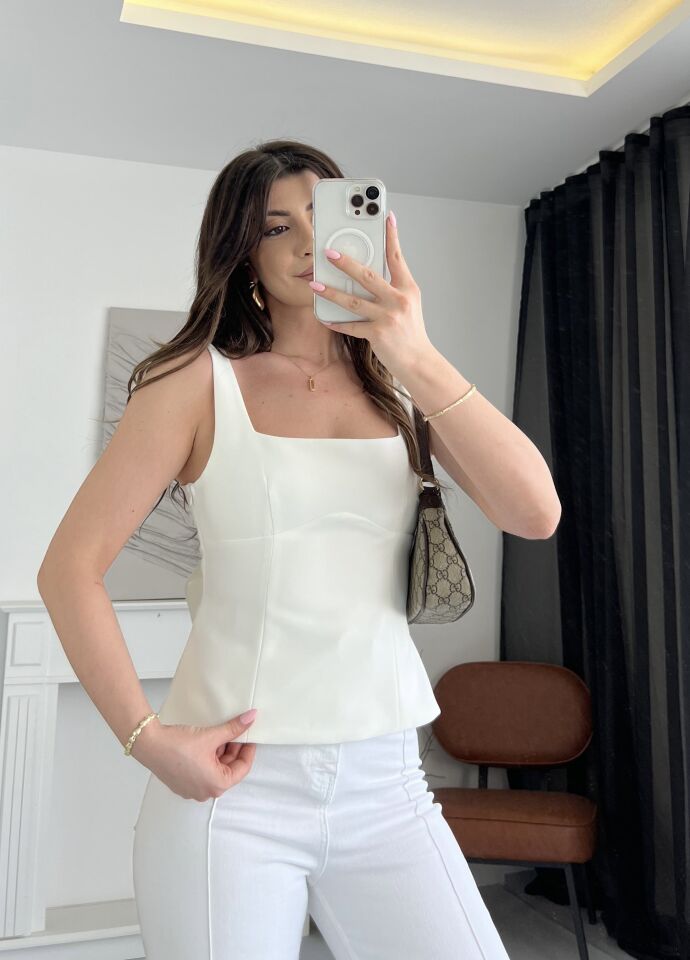 Fiyonk Detaylı Tasarım Ekru Bluz