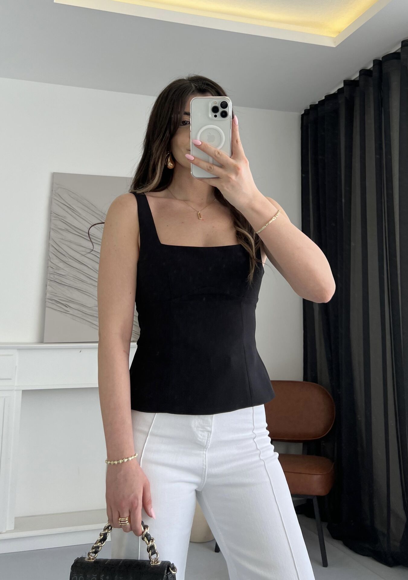 Fiyonk Detaylı Tasarım Siyah Bluz