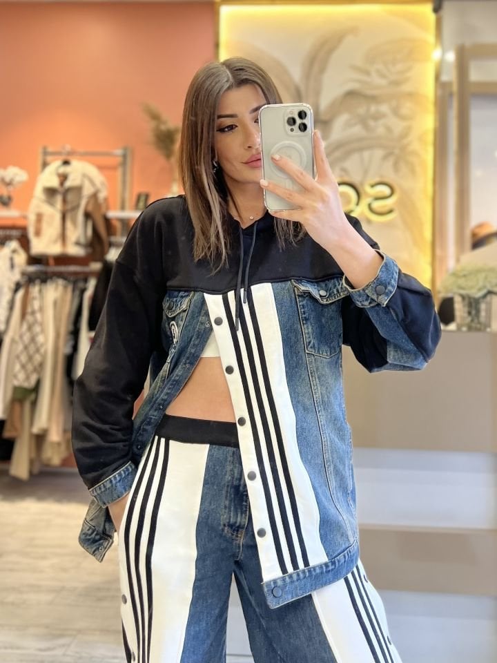 Çıt Çıt Detay Tasarım Jean Sweatshirt