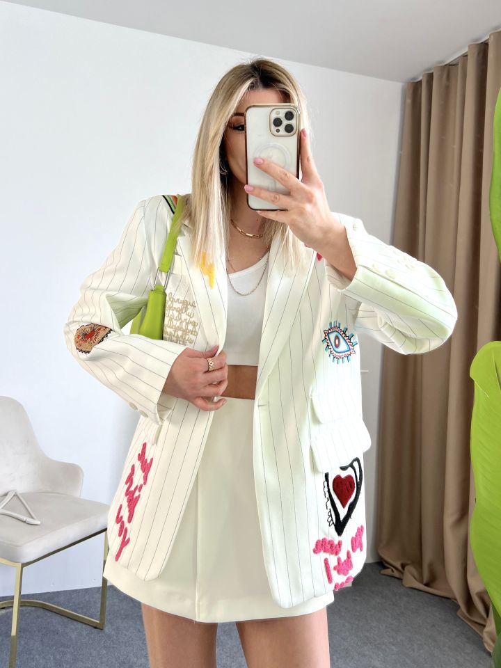 Nakış Detay Premium Blazer Ceket