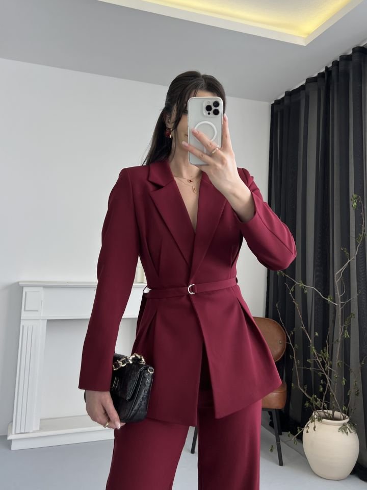 Belden Oturtmalı Bordo Takım