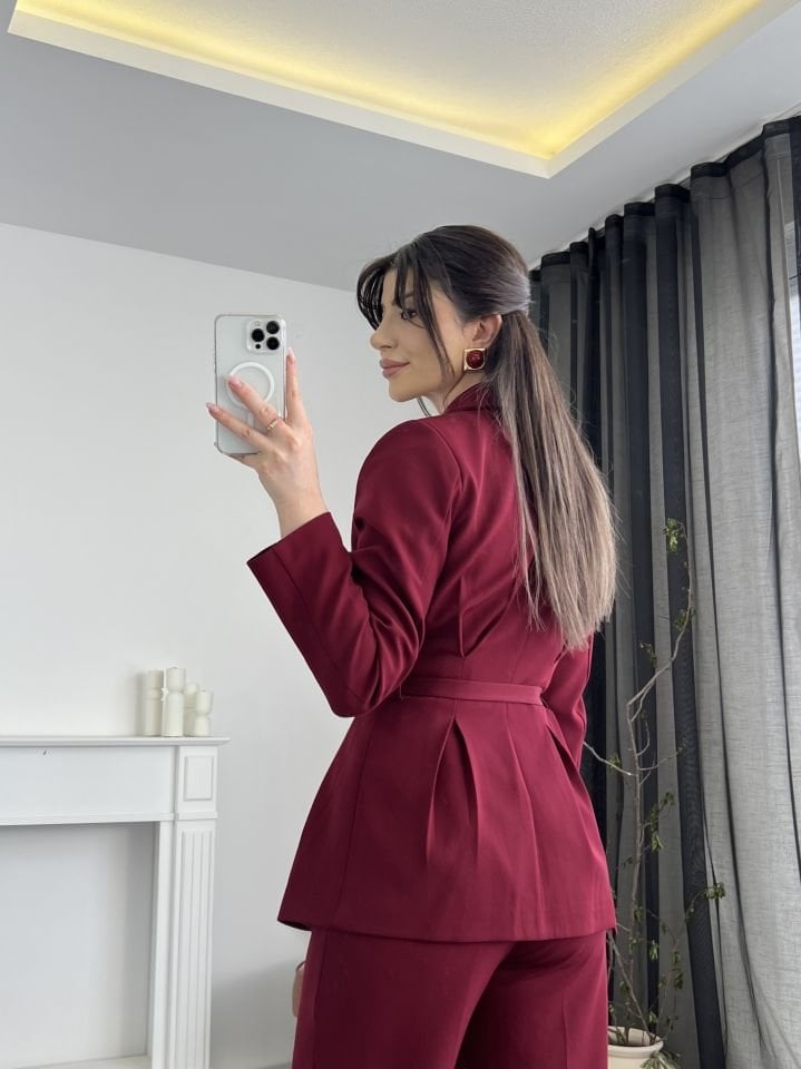 Belden Oturtmalı Bordo Takım