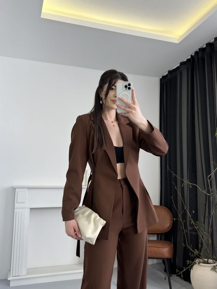 Belden Oturtmalı Kahve Takım