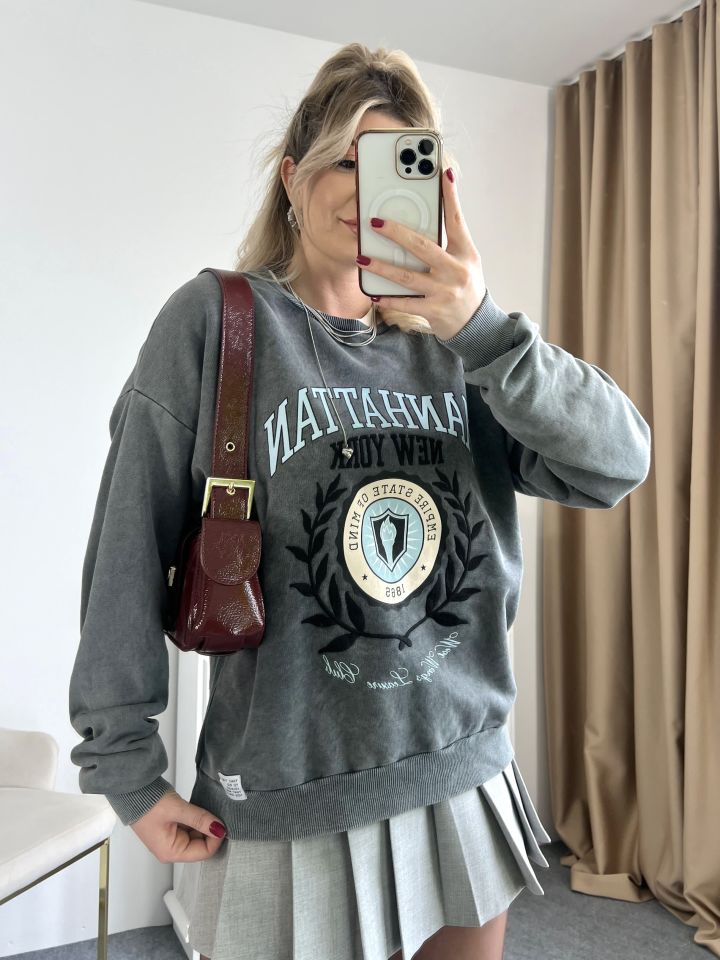 Nakış Ve Baskı Detay Sweatshirt