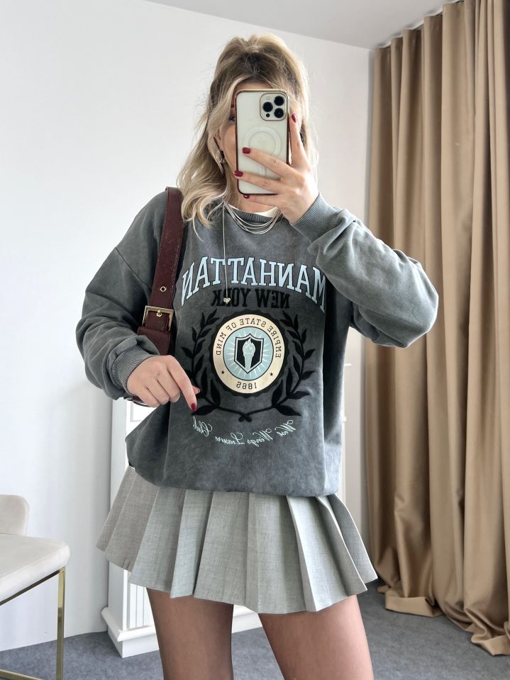 Nakış Ve Baskı Detay Sweatshirt