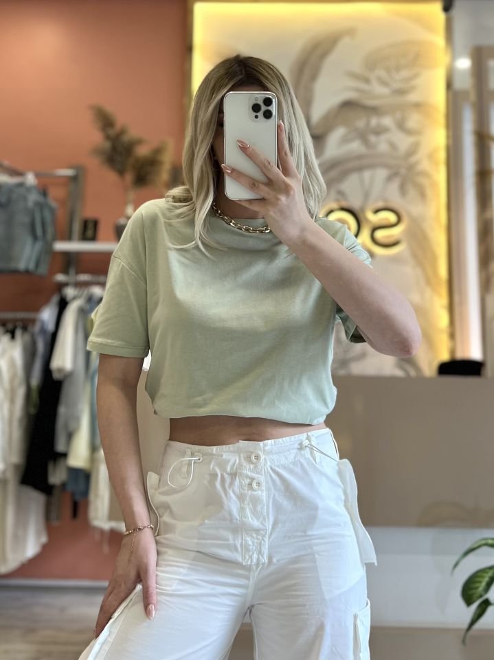 Çağla Yeşili Basic Tişört