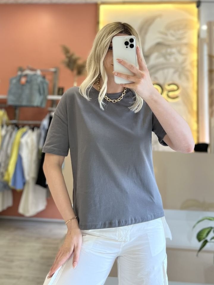 Antrasit Basic Tişört