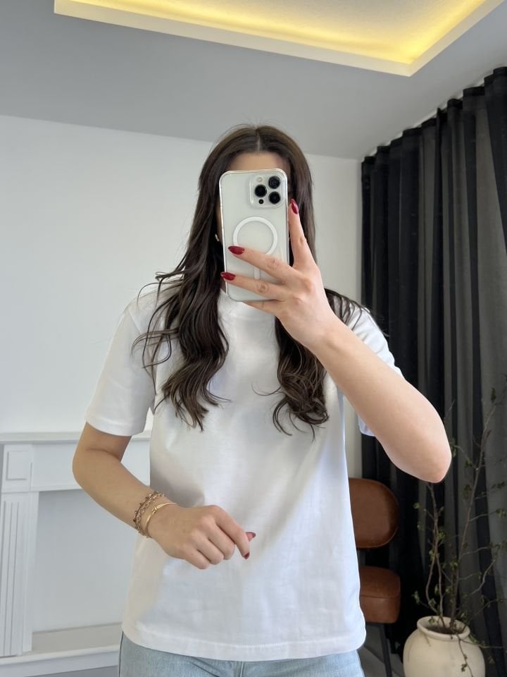 Tok Dokulu Ekru Tshirt