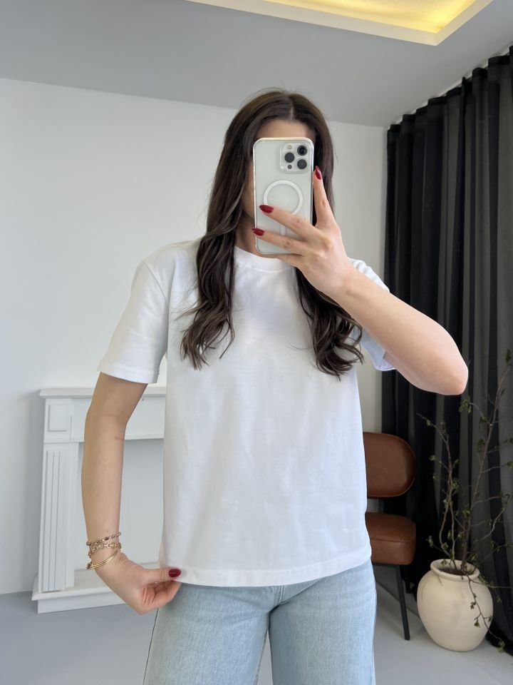 Tok Dokulu Ekru Tshirt