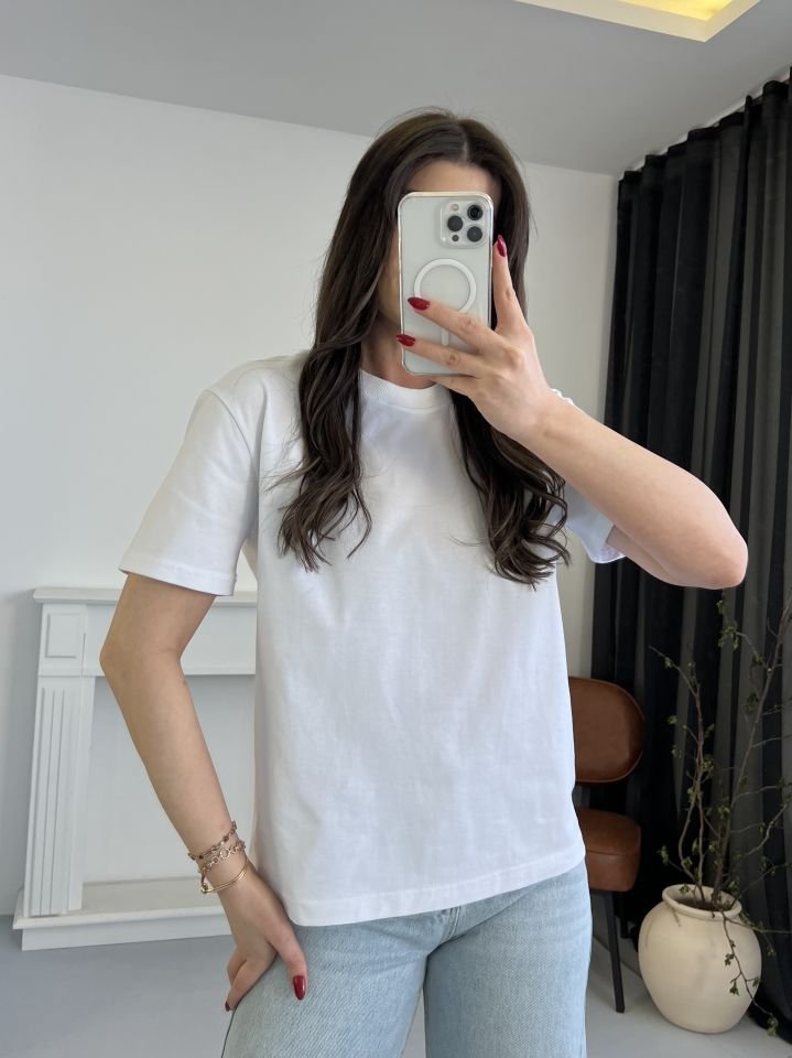 Tok Dokulu Ekru Tshirt
