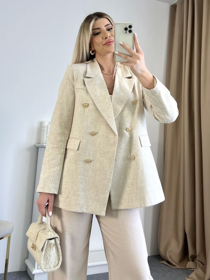 Gold Düğme Detay Blazer Ceket