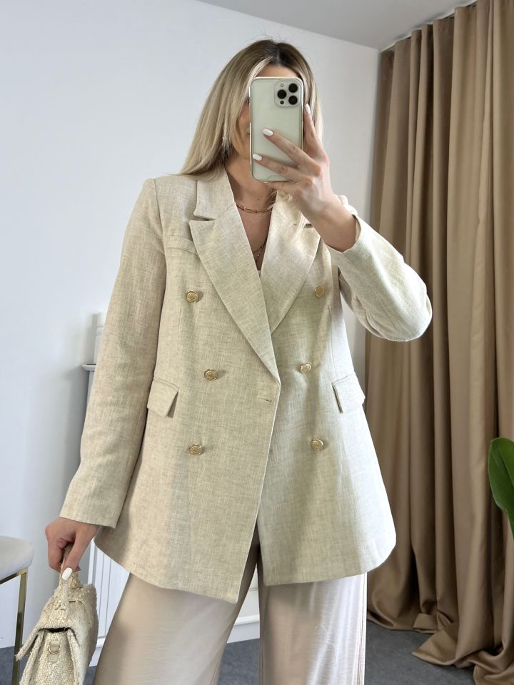 Gold Düğme Detay Blazer Ceket