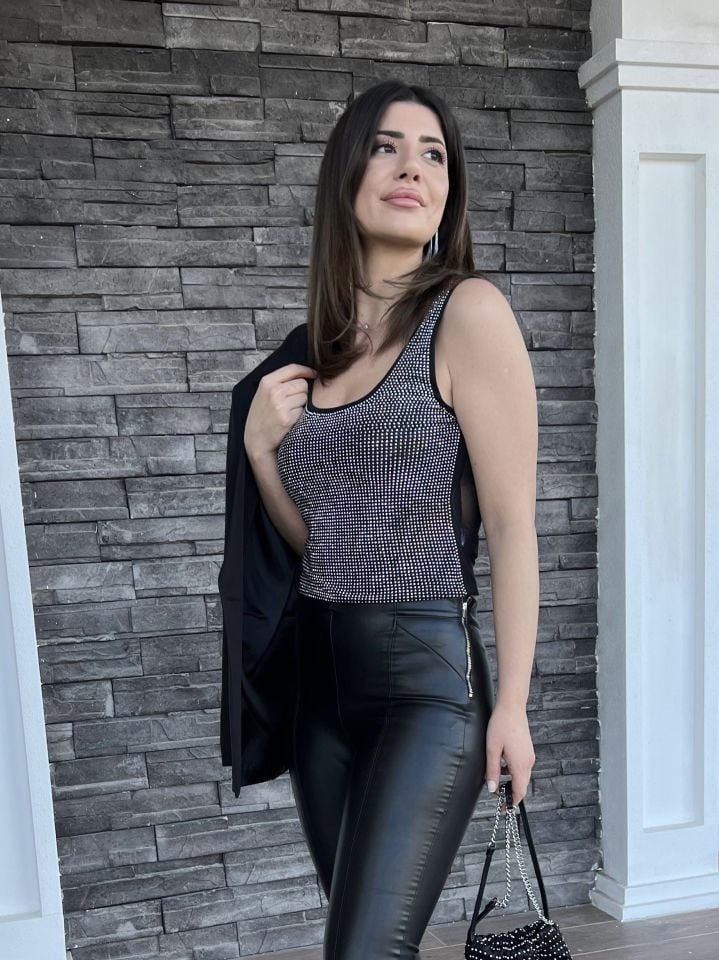 Taş Detay Tül Bluz