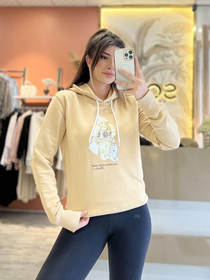 Camel Baskılı Sweatshirt