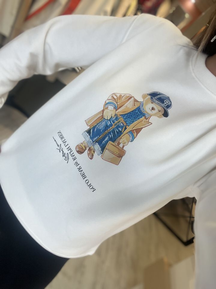 Beyaz Baskılı Sweatshirt