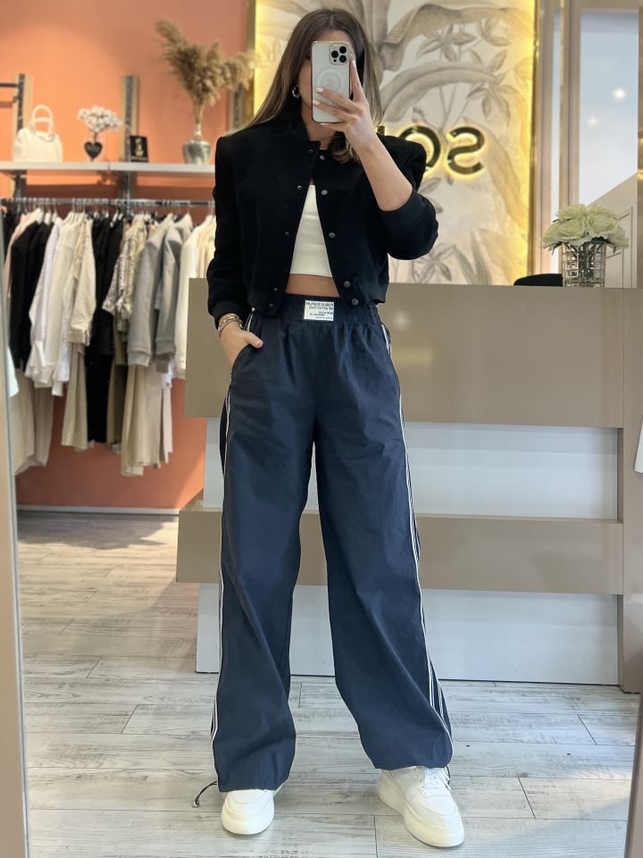 Paraşüt Kumaş Şerit Detay Pantolon