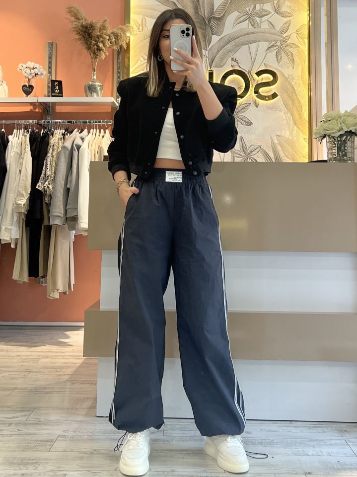 Paraşüt Kumaş Şerit Detay Pantolon
